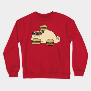 Pug Eating Burgers Crewneck Sweatshirt